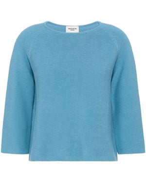 Weekend by Maxmara Cotton Boat-Neck Sweater - Blue