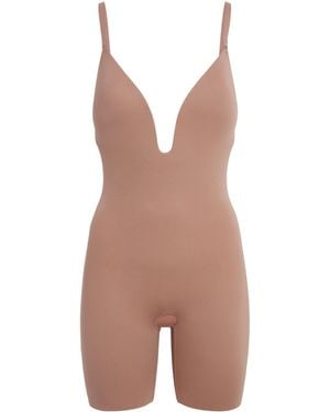 Spanx Shape Suit Your Fancy Plunge Mid-Thigh Bodysuit - Natural