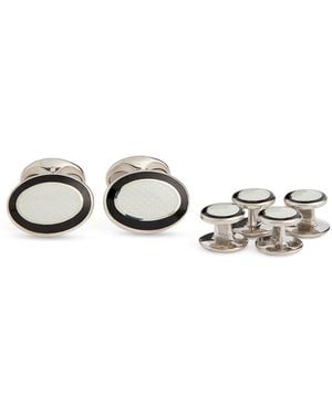 Deakin & Francis Enamelled Stud Cufflinks - White