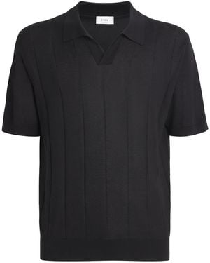Eton Cotton-Silk Polo Shirt - Black