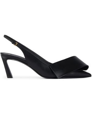 Givenchy Leather Twisted Ribbon Slingback Heels 65 - Black