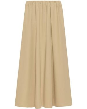 Weekend by Maxmara Cotton A-Line Maxi Skirt - Natural
