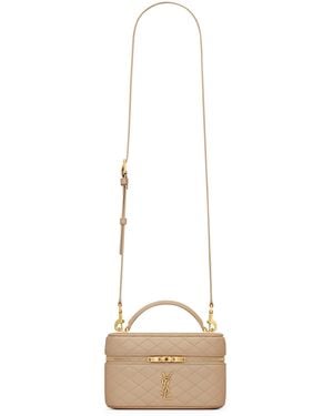 Saint Laurent Micro Gaby Top-Handle Bag - Natural