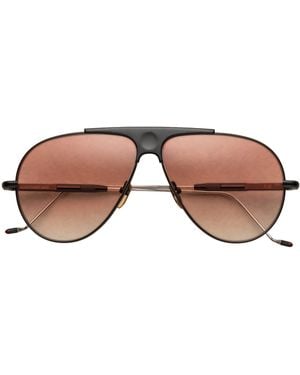 Jacques Marie Mage Titanium Daido Aviator Sunglasses - Brown