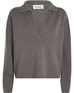 Yves Salomon Wool-Cashmere Polo Jumper - Grey