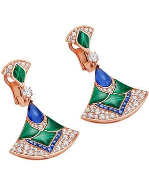 BVLGARI Diamond And Sapphire Divas' Dream Drop Earrings - Blue