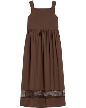 Weekend by Maxmara Cotton Lace-Trim Midi Dress - Brown