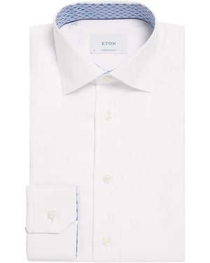 Eton Cotton Twill Contemporary Fit Shirt - White