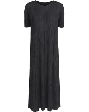 Pleats Please Issey Miyake Mellow Pleats Midi Dress - Black