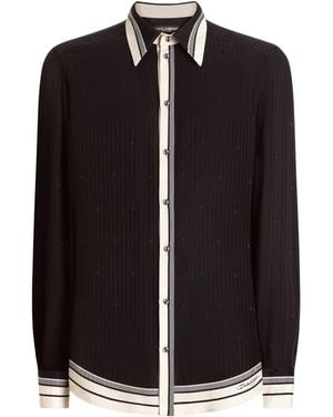Dolce & Gabbana Silk Jacquard Shirt - Black