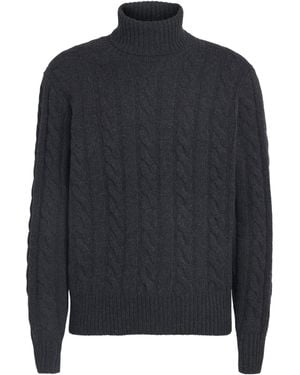 Polo Ralph Lauren Wool-Cashmere Cable-Knit Rollneck Jumper - Blue