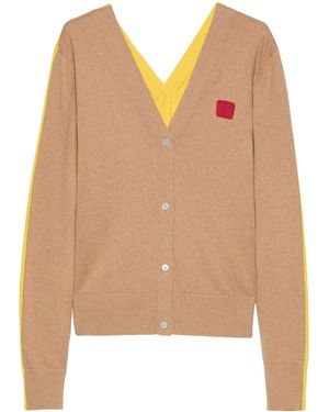 MAX&Co. Cotton-Cashmere Reversible Cardigan - Natural