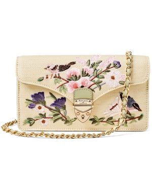 Aspinal of London Embroidered Mayfair 2 Clutch Bag - Metallic