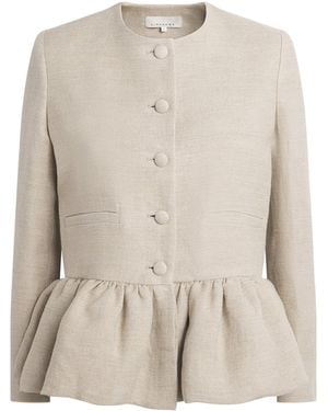 LIBEROWE Linen Peplum Jacket - Natural