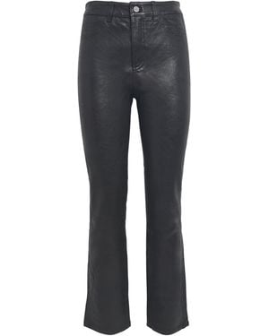 PAIGE Leather High-Rise Cindy Trousers - Grey