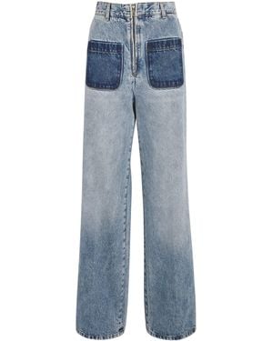 Sandro High-Waist Wide-Leg Jeans - Blue