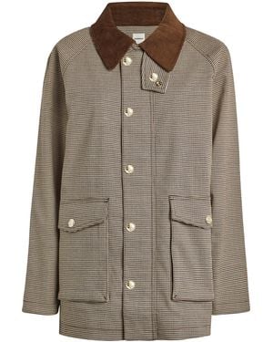 Sandro Corduroy-Collar Padded Coat - Brown