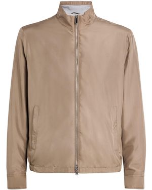 Paul & Shark Typhoon Silk Bomber Jacket - Brown