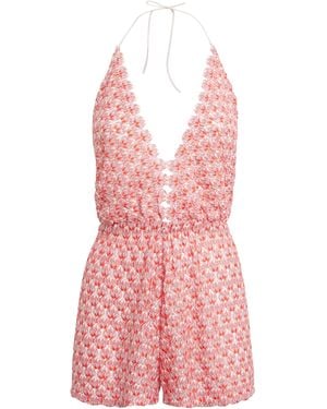 Missoni Metallic Crochet Playsuit - Pink