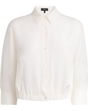 Theory Supima Cotton Cinched Shirt - White