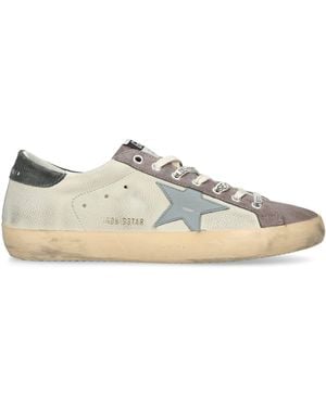 Golden Goose Leather Super-Star Trainers - Natural