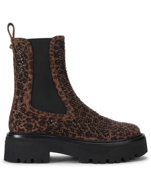 Kurt Geiger Suede Perf Ankle Chelsea Boots - Black