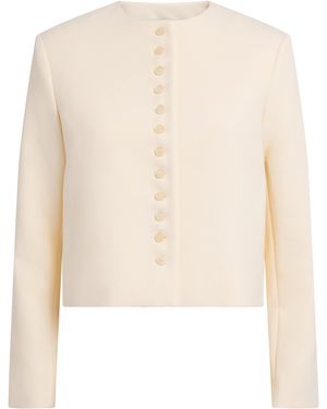 Almada Label Cropped Funda Jacket - White