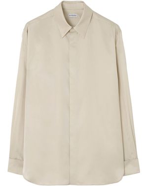 Burberry Silk Relaxed Fit Shirt - White