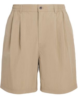 Picante Crinkled Pleated Shorts - Natural