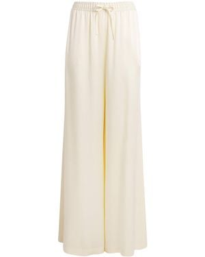 Stella McCartney Satin Wide-Leg Trousers - White