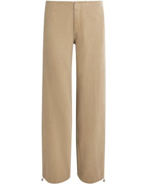 Still Here Drawstring Sport Low-Rise Wide-Leg Jeans - Natural