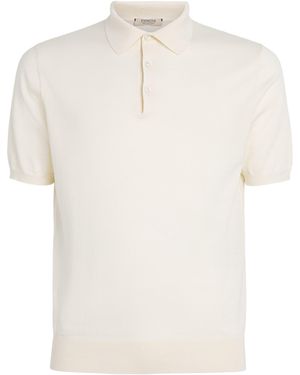 FIORONI CASHMERE Cotton-Cashmere Polo Shirt - White