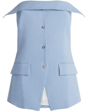 Nanushka Sleeveless Tailored Maleah Top - Blue