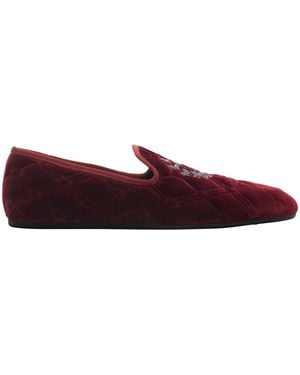 Burberry Quilted Velvet Estate Slippers - Red