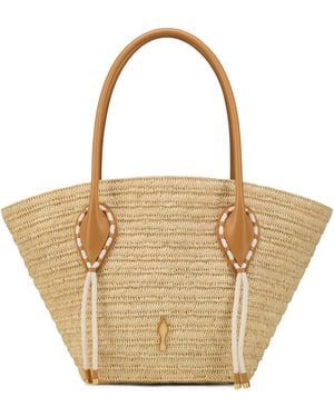 Christian Louboutin Venus Large Raffia Basket Bag - Natural
