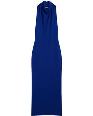 Givenchy Wool Cowl-Neck Maxi Dress - Blue