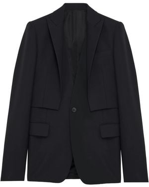 McQueen Wool Trompe-L'Œil Blazer - Black
