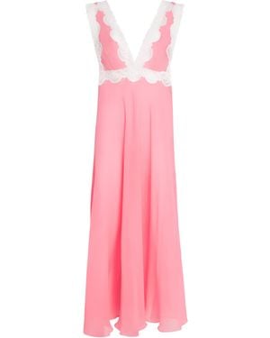 Loretta Caponi Silk Dalila Maxi Nightgown - Pink