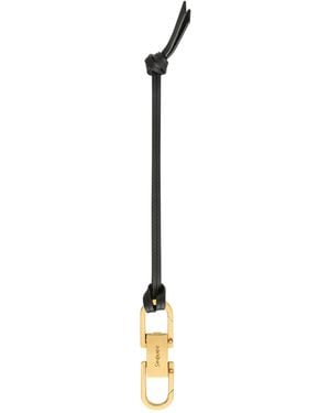 Saint Laurent Leather Kiss Kiss Key Chain - Metallic