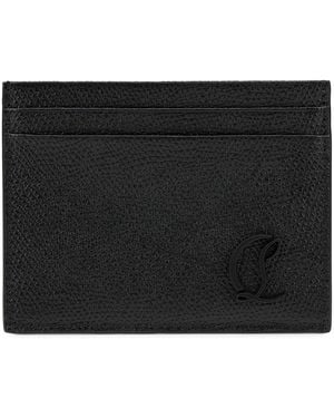 Christian Louboutin Calfskin Mooncrest Card Holder - Black