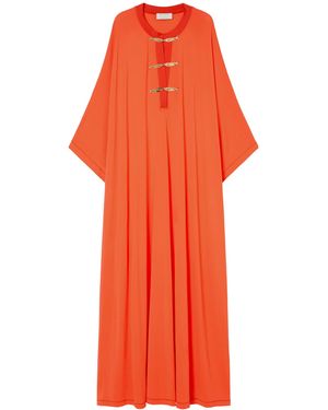 Marina Rinaldi Jersey Fish-Detail Maxi Dress - Orange
