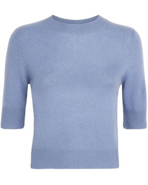 LeKasha Cashmere Short-Sleeve Chypre Jumper - Blue