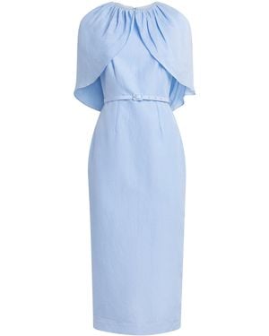 Roland Mouret Cape-Detail Midi Dress - Blue