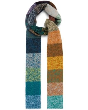 Dries Van Noten Alpaca-Blend Patchwork Scarf - Blue