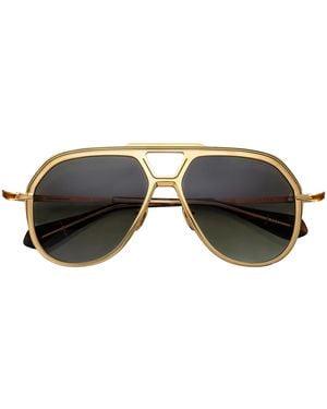 Jacques Marie Mage Titanium Aviator Lockheed Sunglasses - Black