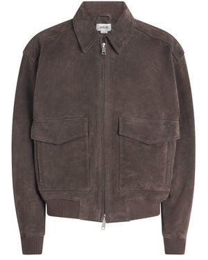 Agolde Suede Emil Bomber Jacket - Brown