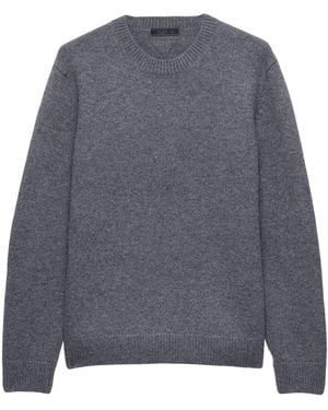 Prada Virgin Wool Elbow-Patch Jumper - Grey