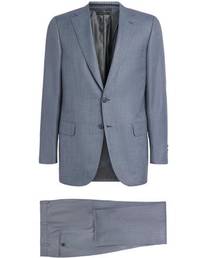 Brioni Cashmere-Silk Stripe Brunico 2-Piece Suit - Blue