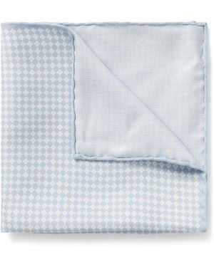 BOSS Silk Digital Print Pocket Square - Blue