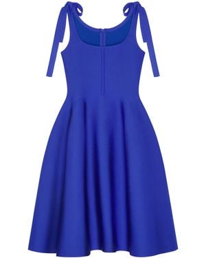 Givenchy Bow-Strap Flared Midi Dress - Blue